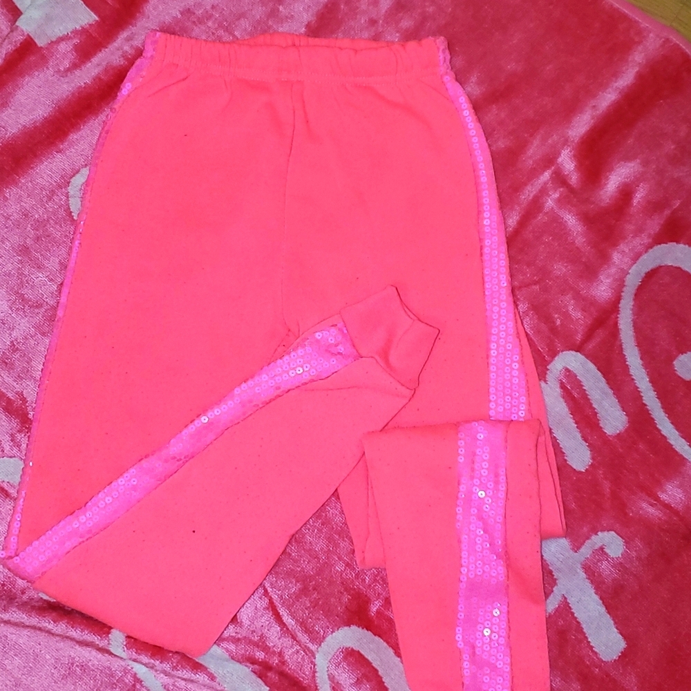 Pink Sweat Pants with beads on it